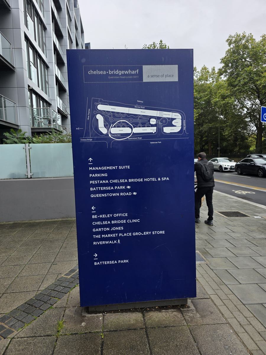 Chelsea Bridge Wharf map sign